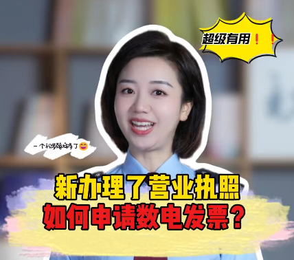 税费申报小课堂丨新办理了营业执照，如何申请数电发票？